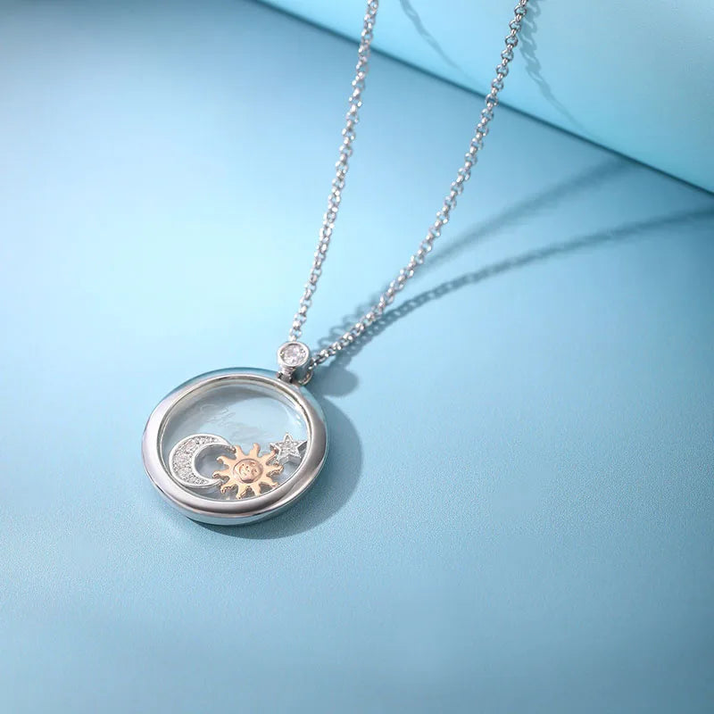 قلادة نجمة وقمر مرصعة بالزركونيوم عالية الجودة للنساء مجوهرات عصرية